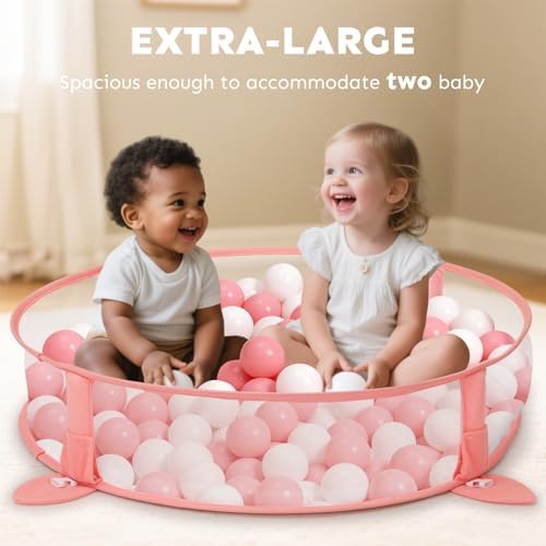 7-in-1 XL Large Baby Play Gym Mat, Tummy Time Mat, Baby Gym & Ball Pit, Baby Activity Mat with Milestone Cards & 6 Detachable Toys for Sensory Motor Skill, Fox - Image 5
