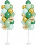 Hiins 2 Set Sage Green Gold Party Balloon Column Kit For floor Decor by HiinsPartyDecoration