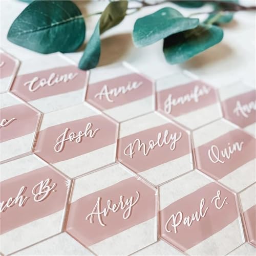 50 Pcs Clear Acrylic Place Cards for Wedding Seating, Table Name Tags DIY Decor - Image 2