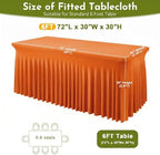 4Pack Spandex Tablecloth for 6FT Rectangle Tables,Table Skirt - Image 3