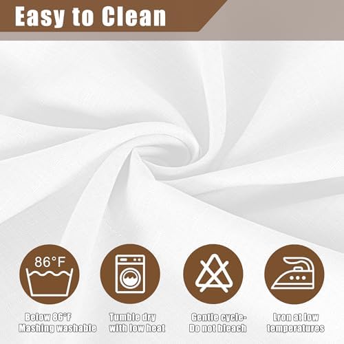 Fitable 6 Pack White Faux Linen Tablecloths Rectangle 90x156 Inch - Image 7