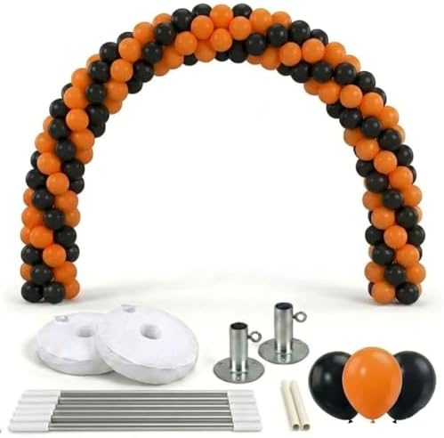 PMU DIY Professional Balloon Arch Deluxe Kit (Halloween Orange and Black) Balloon Garland for Party Decoration, Decoration Kit for Birthday Party, Wedding, Graduation, Baby Shower (41690-61646) Pkg/1 by PMU