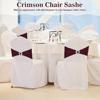 VitalCozy 50 Pcs Stretch Chair Sashes with Crown, Burgundy - Image 5