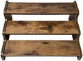 3-Tier Rustic Wood Cupcake Stand & Dessert Display Riser with Handles by Unknown