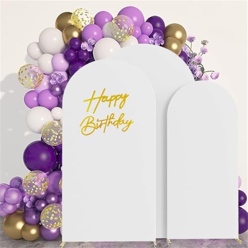 HAINARverS Set of 3 Stretchy Arch Backdrop Covers, White, 6/6.6/7.2FT - Image 7