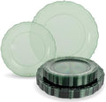 Tinybee 60PCS Clear Green Plastic Plates,Green Plates Disposable Heavy Duty by Tinybee