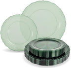 Tinybee 60PCS Clear Green Plastic Plates,Green Plates Disposable Heavy Duty by Tinybee