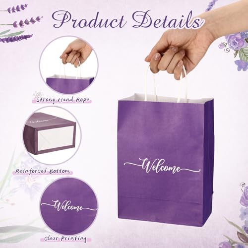 Kolldenn 50 Set Gradient Purple Small Welcome Gift Bags Bulk & Tissue Paper - Image 3