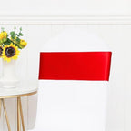 Pack of 50 Satin Red Chair Bows Sashes for Weddings & Events Elegant Chair Ribbons Ceremony Party Banquet Restaurant Event Decorations - Image 4