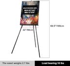 Falling in Art 65" A-Frame Wooden Tripod Easel Stand (Black) - Image 2