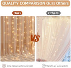 10x10FT Dark Champagne Wrinkle Free Backdrop Curtains with Lights String for Parties - Photo Curtain Backdrop with Lights for Wedding Decorations, Bridal Baby Shower Birthday Party Photography - Image 5