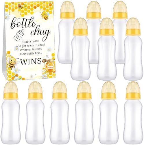 Trelaco 12 Pcs Baby Shower Bottle Chug Game, Bee, Yellow by TrelaCo