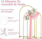 Arch Backdrop Stand Set of 3 (7.2FT,6.6FT,6FT), Gold Arch Stand - Image 5