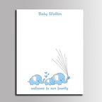 Customized Boys Baby Shower Guest Book Blue Elephants Fingerprint Signature Painting with Wooden Hanger DIY Guest Sign-in Book for Communion Baptism Gift-80x120cm - Image 2