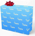 MyPupSocks Custom Text Wrapping Paper, Light Blue Wrapping Paper Roll Personalized Gift Wrap Paper with Funny Logo Name for Mom Dad Grandma Birthday Christmas 58x23 3 Rolls by MyPupSocks