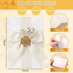 Fuyoooo 100 Set Wedding Invitations Wraps Set Pre Folded Vellum Jackets for 5 x 7 Invitations Self Adhesive Wax Seal Stickers Dried Baby's Breath Chiffon Silk Ribbon for Craft DIY (Rose Style) - Image 4