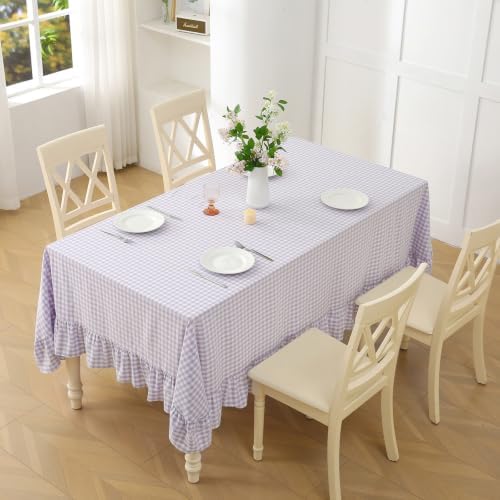 Table Cloth, Lavender White Gingham, Rectangular 70"x52" - Image 2