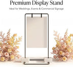 Wedding Welcome Sign Stand, Adjustable Height Wedding Sign Stand, 69”x 31”x 20” Welcome Sign Holder with 4 Leather Hanging Buckles, Seating Chart Stand Easel - Image 3