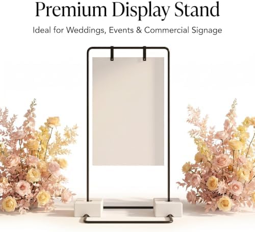 Wedding Welcome Sign Stand, Adjustable Height Wedding Sign Stand, 69”x 31”x 20” Welcome Sign Holder with 4 Leather Hanging Buckles, Seating Chart Stand Easel - Image 3