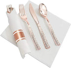 Supernal 360pcs Rose Gold Plastic Silverware, Heavy Duty Disposable Cutlery - Image 4