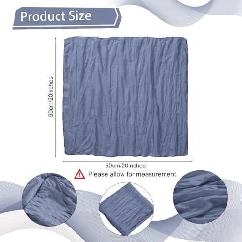 LZY 30 Pack Gauze Cheesecloth Napkins 20x20 Inch Dinner Cloth Napkins, Soft Boho Table Napkins Rustic Wrinkled Cheese Cloth Napkins Bulk for Wedding Party Baby Shower Event Decor (Dusty Blue) - Image 2