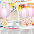 Baquler 12 Sets Hot Air Balloon Centerpieces Bear, Solid Style, Pink - Image 2