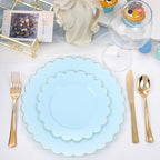 LIYH 60Pcs Blue Plastic Plates, Gold Rim Party Plates For Birthday Events - Image 2
