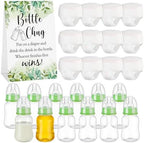 12 Set Bottle Chug Baby Shower Games Favors Funny Diaper Change Game Including Plastic Baby Bottles Chug Disposable Diapers Themed Sign for Gender Reveal Party Supplies(Green,Greenery) by Unknown