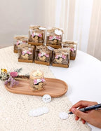 50 Pcs Wooden Tea Candle Holders, Girl Baptism Gift,Baby Birthday Party Favors,Adult Baptism, Gender Reveal Guest Favors with Personalized Tags. (pink-50) - Image 4