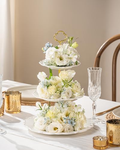 3 Tier Cupcake Stand, Ceramic Tiered Serving Stand - Image 7