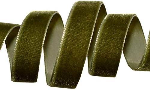 Morex Nylvalour Swiss Velvet Ribbon, Nylon, 5/8 inch by 11 Yards, Deep Sage - Image 2
