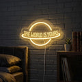 The World Is Yours Neon Sign for Wall Decor, Planet LED Neon Light Lamp, USB Powered for Man Cave Home Bar Club Cafe Wedding Game Room Bedroom Wall Art by GSHIXIN