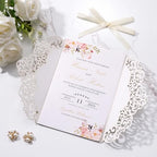 50PCS Laser Cut Wedding Invitations Cards with Envelopes Blank Inner Sheets - Image 6