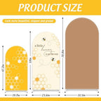FYSUIMU 3 Pcs Bee Arch Backdrop Covers Baby Shower Honeycomb Stretchy Spandex Arch Stand Fabric Cover for Gender Reveal Wedding Birthday Party Decoration (4ft/5ft/6ft) - Image 2