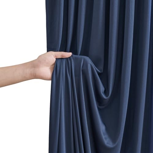 40FT x 15FT Wrinkle-Free Navy Blue Backdrop Curtains for Wedding, 8 Panels Navy Blue Fabric Photo Background Drapes for Wedding Reception, Birthday, Bridal & Baby Shower Decorations Photography - Image 6