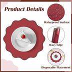 100Pcs Burgendy Red Thick Paper Placemats, Disposable Waterproof Place Mats - Image 3