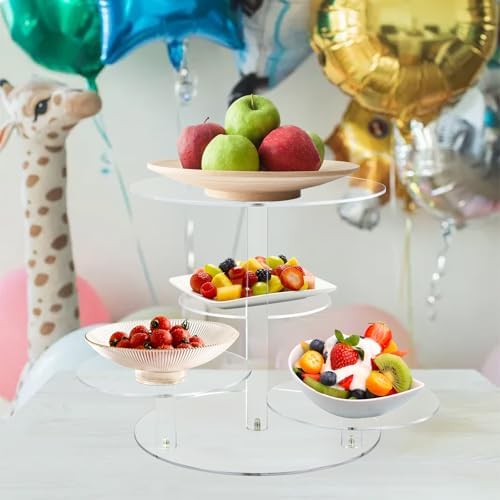 CECOLIC Acrylic Tiered Cake and Cupcake Stand, 4 Tier Dessert Pastry Display Tower Stand for Wedding, Birthday Bar, Graduation, Baby Shower, Afternoon Tea Party Décor - Image 6