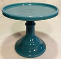 Cake Plate Pastry Tray/Cupcake Stand - Plain & Simple Pattern - American Made - Mosser Glass USA (9", Georgia Blue) by Rosso+Glass