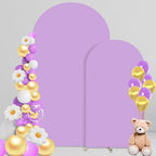 Purple Arch Backdrop Cover 7.2FT 6FT Wedding Arch Covers Stretchy Backdrop Set of 2 for Baby Shower Birthday Wedding Party Decoration (Purple, 7.2FT & 6FT) by Vlakteven