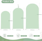 6.6FT Sage Green Arch Cover - Polyester Fitted Wedding Arch Stand Covers Round Top Chiara Arch Backdrop Cover for Birthday Party Banquet Photo Background Decoration - Image 2