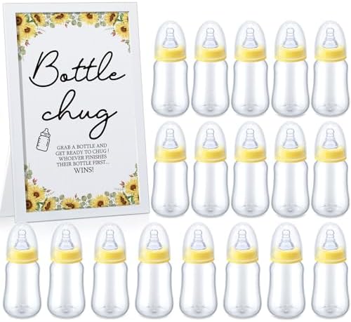 Roowest Bottle Chug Baby Shower Games Favors, Yellow, Sunflower by Roowest