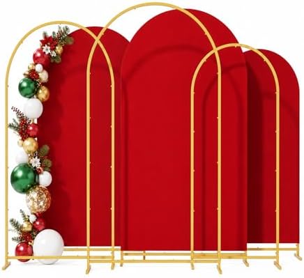 3 Pack Arch Backdrop Stand (4FT/5FT/6FT), Metal Arch Frame Stand with Cover by Bbteroiu
