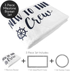 Sweet Jojo Designs Nautical Sailor Boy Girl Milestone Blanket Monthly Newborn First Year Growth Mat Baby Shower Memory Keepsake Gift Picture - Navy Blue White Anchors Ocean Sailboat Sea Gender Neutral - Image 2