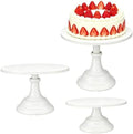 3 PCS White Round Cake Stand Set, Multi Size Metal Cupcake Holders Stand for Birthday Wedding Banquets, Pastry Display Holders for Holiday Party Dessert Display Table Decor (8"/10"/12" Plate) by NIANDAIJING
