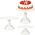 3 PCS White Round Cake Stand Set, Multi Size Metal Cupcake Holders Stand for Birthday Wedding Banquets, Pastry Display Holders for Holiday Party Dessert Display Table Decor (8"/10"/12" Plate) by NIANDAIJING