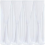 White Backdrop Curtains 8 Panels, 10 Feet Wrinkle-Free Polyester Photography Backdrop Drapes for Wedding Baby Shower Party Background Backdrop Stand- 32 X10FT (White) - Image 2