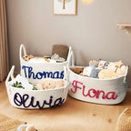 rsonalized Handmade Basket, Rope Cotton Baby Gift Basket, Easter Toy Basket - Image 5