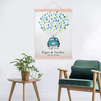 Rustic Wedding Guestbook Alternative Blue Car with Balloons Fingerprint Guest Sign-in Book Party Decorations Wedding Favors Accessories Ready to Hang-80x120cm - Image 4