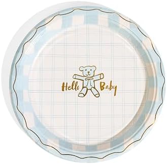 Baby Shower Celebration, Stylish Tableware Set for 8 Guests – Blue/White - Image 3