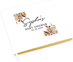 Andaz Press Personalized Baby Shower Guestbook with Gold Accents, Fall Leaves Florals Custom Guestbook, White Guest Sign-in Registry, 120 Pages 8.5" X 8.5" Memories Book for DIY Scrapbook Photo Album by AndazPress